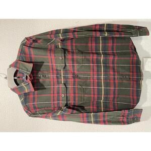 Men's Medium Rainforest Plaid Button-Up Shirt